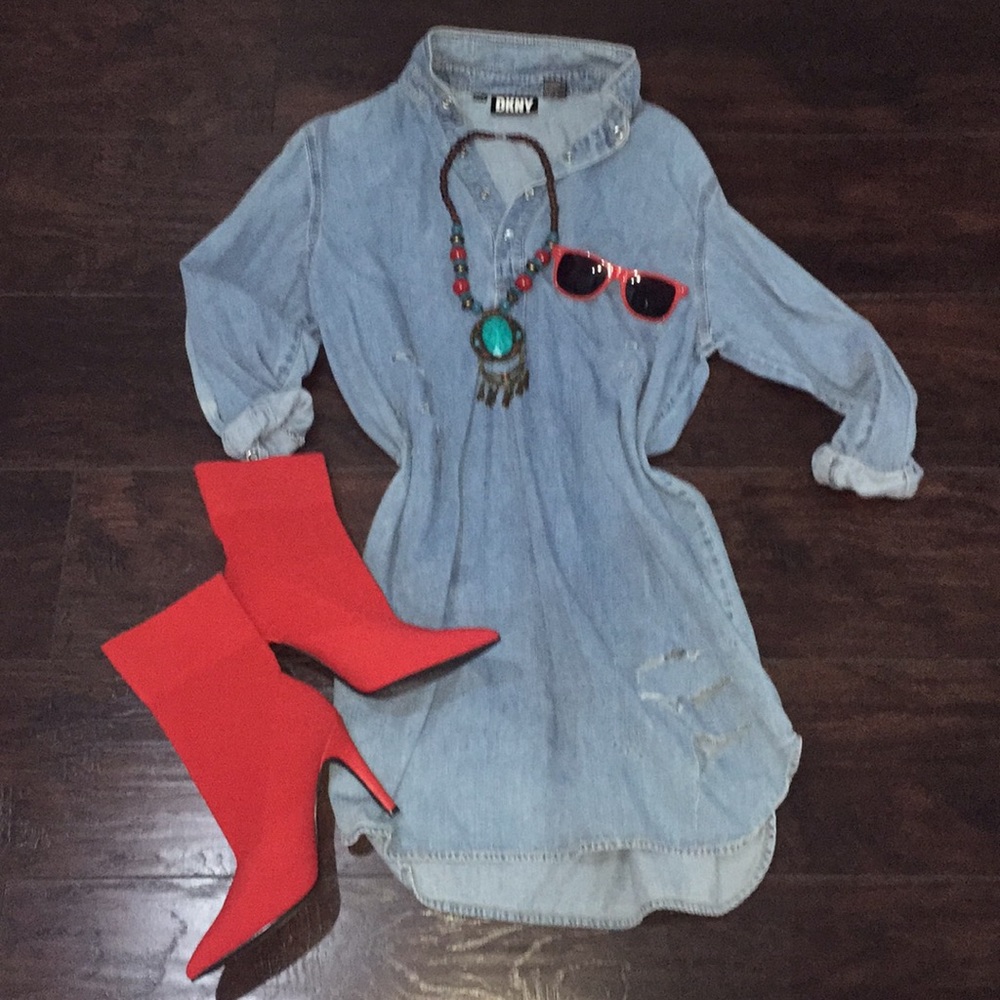 Dkny denim dress - Picture 2 of 8